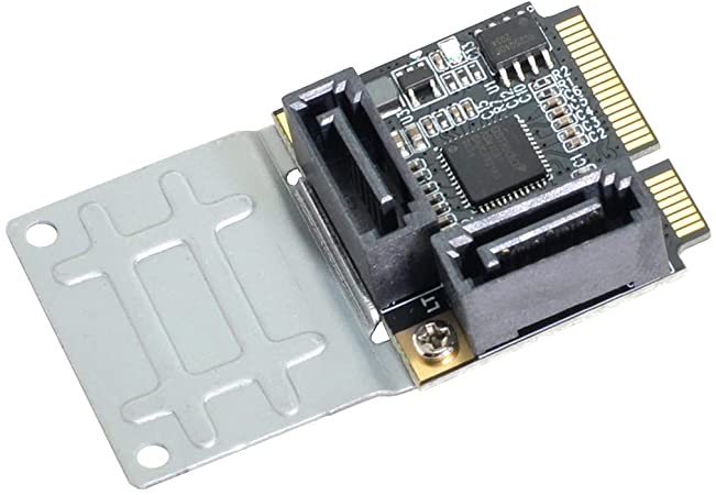 Cablecc Mini PCI-E PCI Express to SATA 3.0 Dual Ports Adapter Converter Hard Drive Extension Card