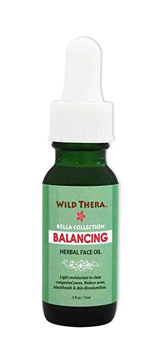 Wild Thera Balancing Face Oil. Herbal face Oil for Oily & Acne Prone skin, blackheads, acne scars, red, itchy, rosacea and eczema. Reduce pore size, pore minimizer, skin toner with Green Tea.