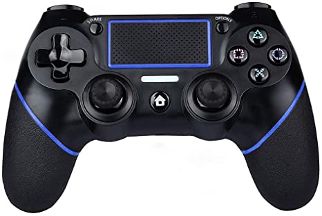 [2020 New Version] Wireless Controller for Playstation 4/Pro/Slim/PC,PS4 Controller Wireless Gamepad Clickable Touchpad, Audio Function, Light Bar and Anti-Slip