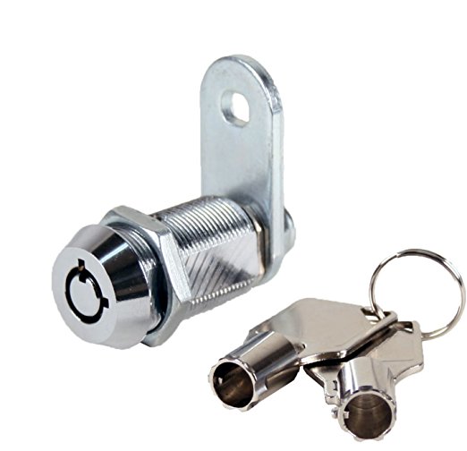 FJM Security FJM-2400AL-KA Tubular Cam Lock with 1-1/8" Cylinder and Chrome Finish, Keyed Alike