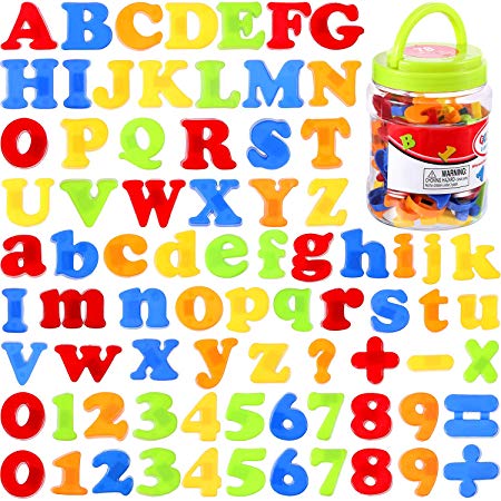 Boao Magnetic Letters and Numbers for Kids Educational Alphabet Refrigerator Magnets 78 Pieces in 0.78 -1.4 Inch