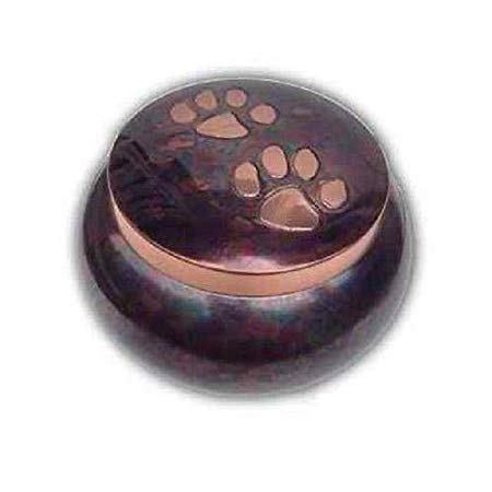 Best Friend Services Mia Paws Series Cremation Ash Urns for Dogs, Cats and Other Pets | Constructed of Brass with Assorted Color Finishes and Hand Carved Paws