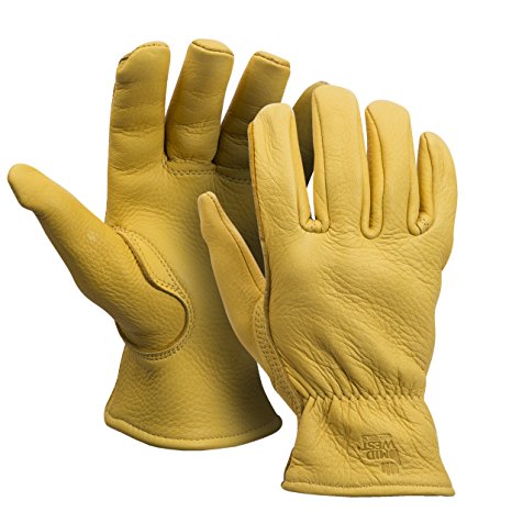 American Made Genuine Deerskin Buckskin Leather Work Gloves , 850, Size: Medium