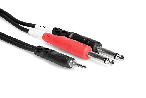 HosaTech CMP-159 10ft 3.5mm TRS to Dual 1/4 inch TS Stereo Breakout Cable