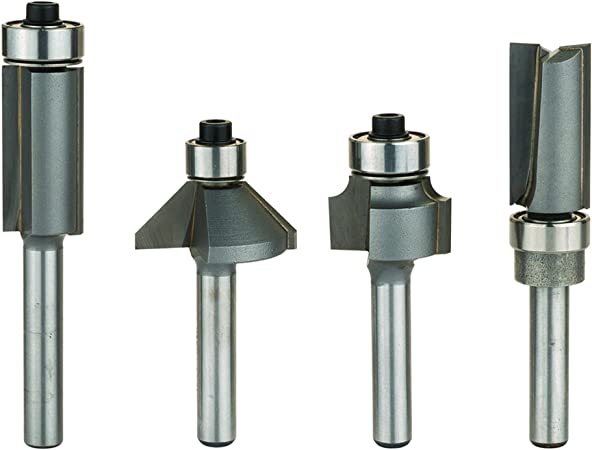 Whiteside #404 4 Piece Compact Router Bit Set, 1/4" Shank