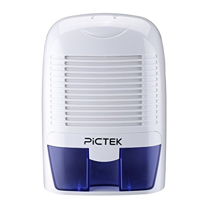 Pictek Portable Dehumidifier, Ultra-quiet Electric Dehumidifier, Dehumidifiers for Basements, Bedroom, Kitchen, Closet, Small Area, 1500ml Water Tank