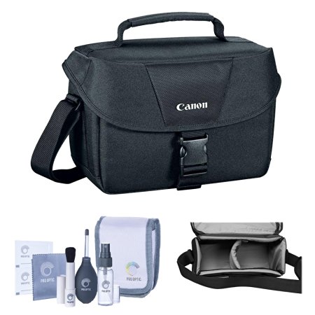 Camera Accessory Bundle Kit of Canon 100ES Top Quality Water-repellent Black Shoulder Bag Case, Combo with Pro Optic Complete 14-piece Accessory Cleaning Kit for Photography Lens, LCD, Sensor, Glasses