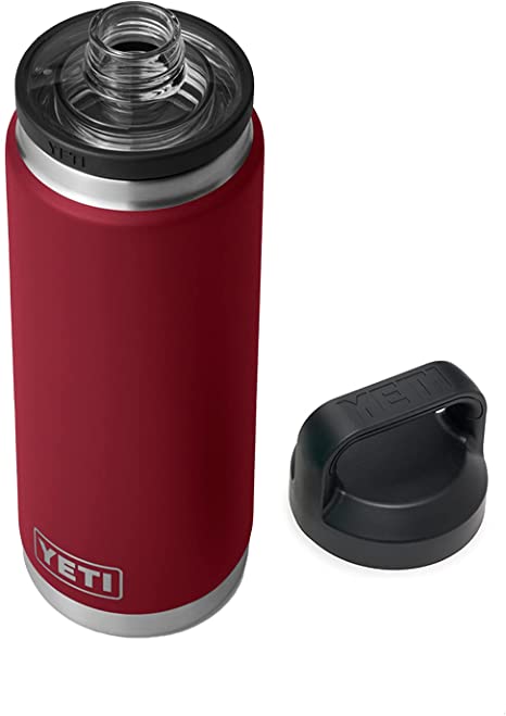 YETI Rambler 26 oz Bottle, Vacuum Insulated, Stainless Steel with Chug Cap, Harvest Red