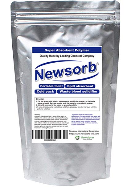 Newstone Sodium Polyacrylate - Superabsorbent Diaper Polymer (White, 0.38mm granulars, 450g,15.8oz, 1 lbs.)
