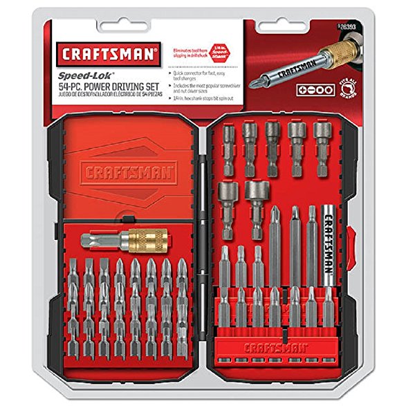 Craftsman 54pc Driving Set 1/4" Speed-lok Quick Connector, Power Bit, Nut Setter