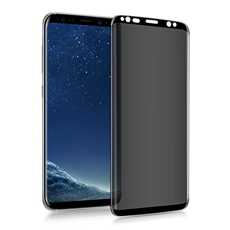 Galaxy S8 Screen protector, Guards S8 Privacy Tempered Glass Anti-Spy [3D Curved][Case Friendly] [9H Hardness ] Screen Protector Shield For Samsung Galaxy S8 (Black)