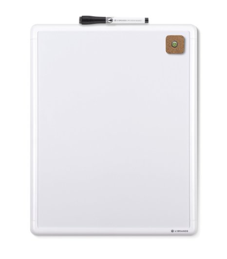 U Brands Contempo Magnetic Dry Erase Board 11 x 14 Inches White Frame