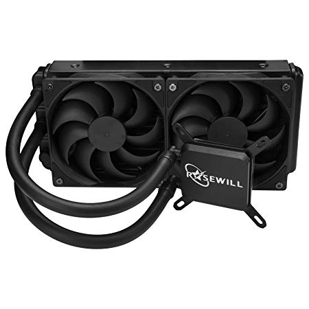 Rosewill CPU Liquid Cooler, Closed Loop PC Water Cooling, Quiet Dual 120mm PWM Fans, Intel LGA 2011/2066/1366/1150/1151/1155/1156/775, AMD AM4/AM3 /AM3/AM2 /AM2/AM1/FM2 /FM1 -PB240