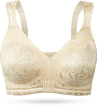 WingsLove Women's Full Coverage Non Padded Wire-Free Minimizer Bra Comfort Plus Size Everyday Bras