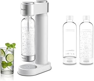 Philips Stainless Sparkling Water Maker   PHILIPS Carbonating Bottles, 1L Twin Pack (2 Pack)