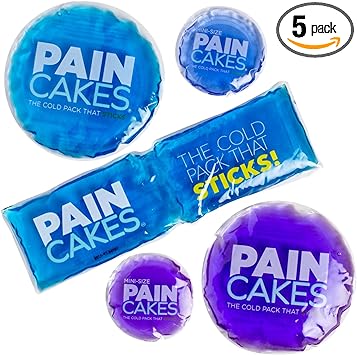 Allstar Paincakes 5-Piece Cold Packs (1x Wrap, 2X Large, 2X Mini)