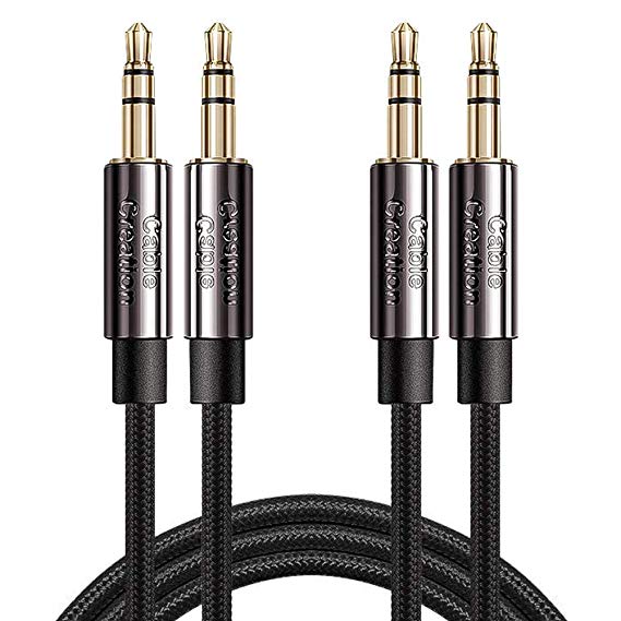 3.5mm Aux Cable, CableCreation 3.5mm Male to Male Stereo Audio Cable Compatible with iPhones, Fire HD Tablets, Sony/Beats Headphones, Home/Car Stereos & More, [2-Pack 3 Feet]