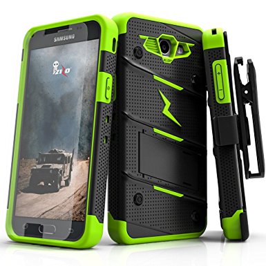 Samsung Galaxy J7 Prime Case, Zizo [Bolt Series] w/ [Galaxy J7 Prime Screen Protector] Kickstand [12 ft. Military Drop Tested] Holster - J7 V / Perx