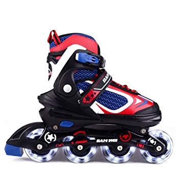 MammyGol Adjustable Inline Skates for Kids, Girls Boys with Light up Wheels