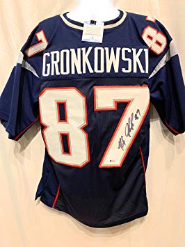 Rob Gronkowski New England Patriots Signed Autograph Custom Blue Jersey Beckett Certified