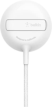 Belkin MagSafe Wireless Charger Fast with Included Wall Adapter, Made for MagSafe, 15W Fast Charging Pad with Kick Stand and 6.6ft Long Cable, Compatible with iPhone 13 and 12, Pro, Max, Mini - White