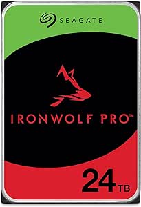 Seagate IronWolf Pro 24 TB, NAS Internal Hard Drive, 3.5 Inch, 7200 U/Min, CMR, 256 MB Cache, SATA 6 GB/S, incl. 3 Years Rescue Service, Modellno.: ST24000NT002