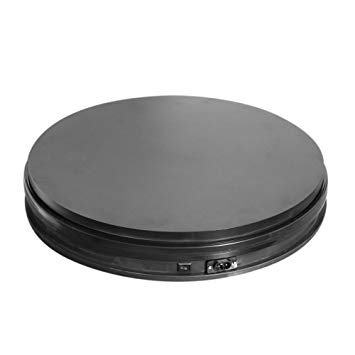 Fotoconic Black Electric Motorized Rotating Turntable Display Stand, 14 Inch/35cm Diameter, 110 Lb Centric Loading for Shop Display