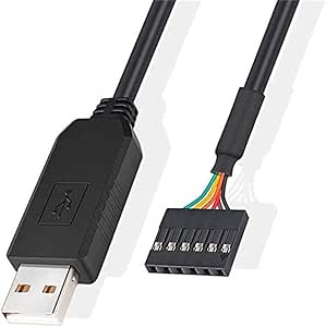 DTech FTDI USB to TTL 3.3V Serial Adapter Debug Cable 0.1 inch Pitch Female Socket Header UART IC FT232RL Chip Windows 10 8 7 Linux Mac (1.8m)