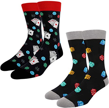 Men's Novelty Funny Sports Socks Gifts Golf Poker Basketball Baseball Bowling
