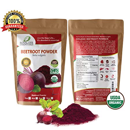 Beetroot Powder Organic 100% Natural Supplement 16oz - Royal Life Essentials | Beet Juice Powder, Rich in Glutamine, Vitamins C, A & B6 | Antioxidants & Anti-Inflammatory Properties for Immune Support