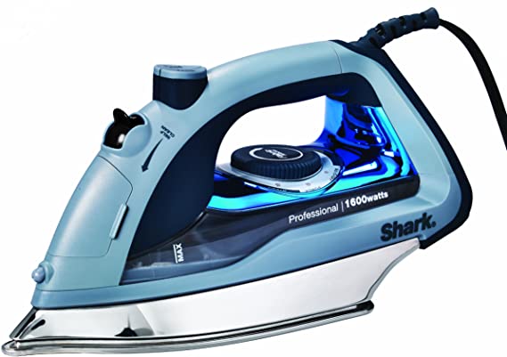 Shark Professional, Garment Steamer with Auto-Shut Off and Stainless Steel Soleplate, 1600 Watts Electric Steam Iron (GI405), Blue,