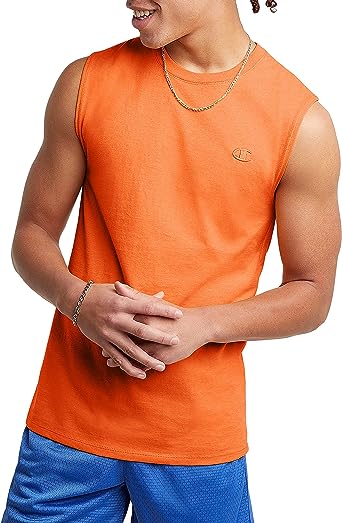 Champion Men's Muscle T-shirt, Sleeveless, Muscle Tank, Classic Muscle Tee Top for Men