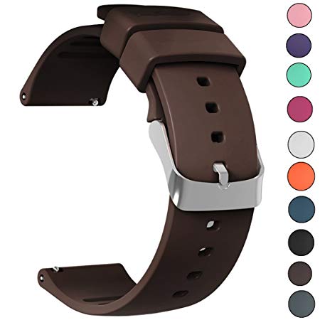 JIELIELE for 22mm 20mm Quick Release Sport Watch Bands, Lightweight Soft Rubber Silicone Replacement Band Straps