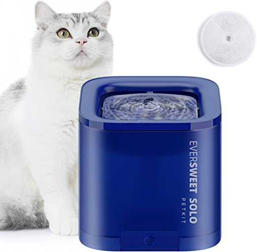 PETKIT Cat Water Fountain, 1.85L Automatic Water Fountain for Cats and Small Dogs, Ultra Quiet Smart Pet Fountain Water Bowl with Filter, Low Water LED Indicator, Dual Working Mode, Anti-Dry Design