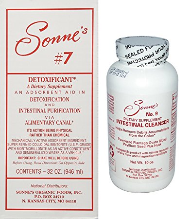 Sonne's Detoxification Pack Containing Detoxification No 7, 32 oz Bundled with Intestinal Cleanser No 9, 10 oz