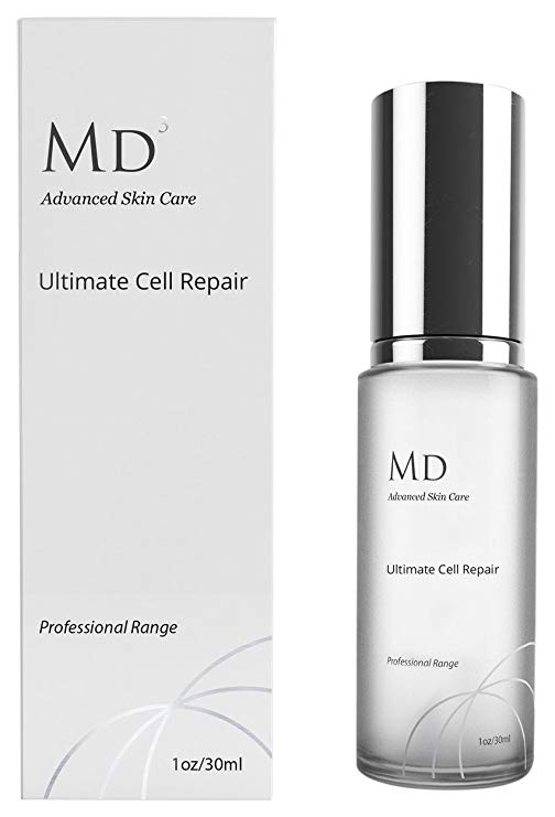 MD3 Ultimate Cell Repair and Collagen Boosting Serum | 30ml | High Strength | For Wrinkle Free, Hydrated and Smooth Skin and Face | Natural Face Serum | Professional Range | For Men and Women