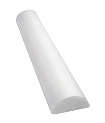 CanDo PE White Foam Roller, Full-Skin, Half-Round, 6" x 36"