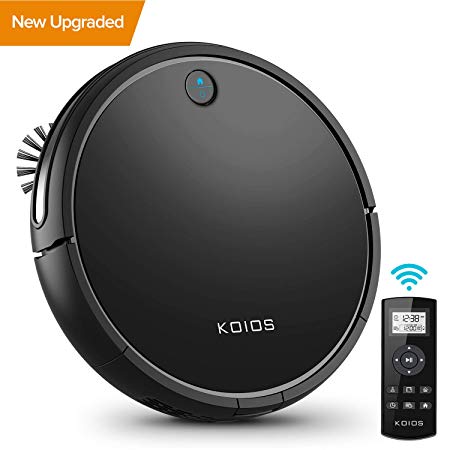 KOIOS Robot Vacuum Cleaner (Upgraded) -Strong Suction Robotic Vacuum Cleaner with Self-Charging & Drop-Sensing Technology, HEPA Filter for Pet Fur, 2600mAH Battery Long Time Floor Cleaner