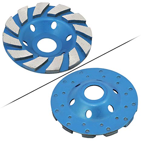 Ocr TM 4" Concrete Turbo Diamond Grinding Cup Wheel for Angle Grinder 12 Segs Heavy Duty (Blue 12segs B)