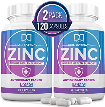 (50mg) Zinc Picolinate for Immune Support Booster, Zinc 50mg Vitamin Supplements for Adults Kids - Zinc Pills Offer High Potency Alternative to Lozenge, Chewable Tablets, Liquid (4 Month Supply)