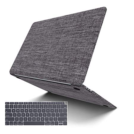 MacBook Air 13 Inch Case (A1369 & A1466, Older Version 2010-2017 Release), JGOO Soft Touch Shell Cover(Fabric), Hard Shell Case Compatible MacBook Air 13, Grey