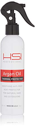 HSI PROFESSIONAL Argan Oil Heat Protector | Protect up to 450º F from Flat Irons & Hot Blow Dry | Sulfate Free, Prevents Damage & Breakage | Made in the USA | 8oz, Packaging May Vary