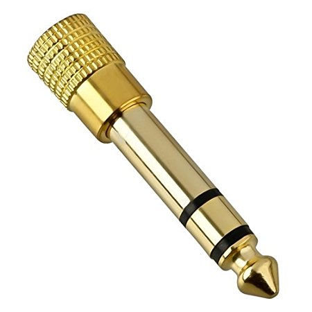 3.5mm Socket to 6.35mm Jack Plug Audio Stereo Adaptor Gold Premium Quality 6.3mm 1/4 inch Headphone Adapter