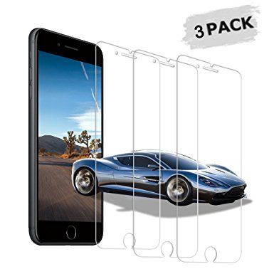 Auideas iPhone 8 Plus Screen Protector,iPhone 7 Plus Screen Protector, 3 PACK Clear Tempered Glass Screen Protector 3D Touch Screen Protection Case for iPhone 8 Plus,iPhone 7 Plus