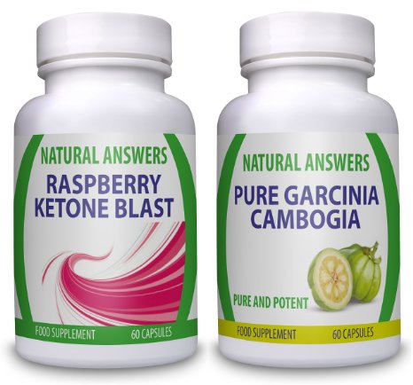 Raspberry Ketone Blast & Garcinia Cambogia Combo by Natural Answers - UK Manufactured High Quality Dietary Supplement - High Strength Weight Loss Pills - One Month Supply - Appetite Suppressant Diet Pill - Two Daily Servings To Support Healthy Weight Loss