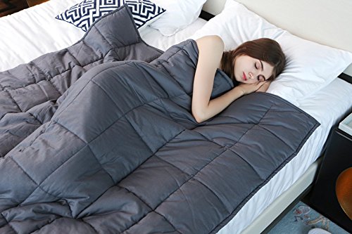 Weighted Blanket by YnM for Adults(12 lbs for 120 lbs individual), Fall Asleep Faster and Sleep Better, Great for Anxiety, ADHD, Autism, OCD, and Sensory Processing Disorder(48''x72'')