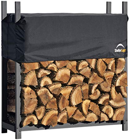 ShelterLogic 4' Ultra-Duty Firewood Rack-in-a-Box Wood Storage with Premium Steel Frame and Adjustable Water-Resistant Cover