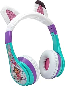 eKids Gabbys Dollhouse Kids Wireless Headphones for Kids, Bluetooth Headphones with Microphone Includes Aux Cord, Kids Headphones for School, Home, or Travel