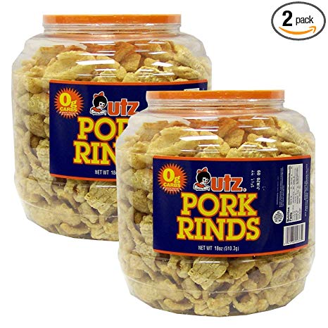 Utz Quality Foods Original Fried Pork Rinds- 18 oz. Barrel (2 Barrels)
