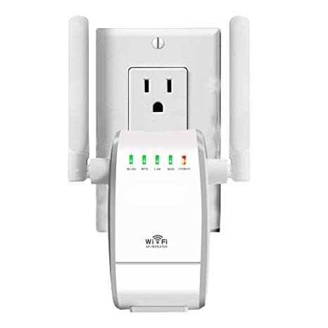 WiFi Range Extender/300Mbps Mini WiFi Extender/360 Degree Full Coverage/Wireless Repeater/Internet Signal Booster with External Antennas.